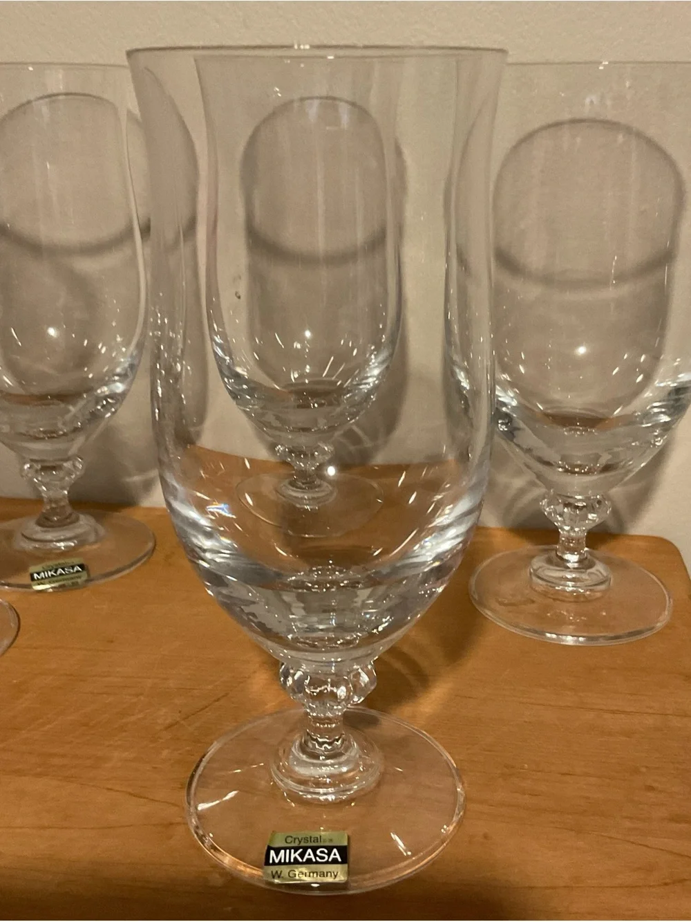 Mikasa Clear Crystal Stemmed Goblet Set - Transparent